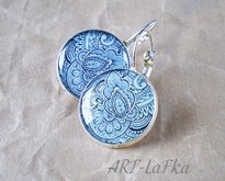 Комплект "Azure paisley" - ручная работа, handmade